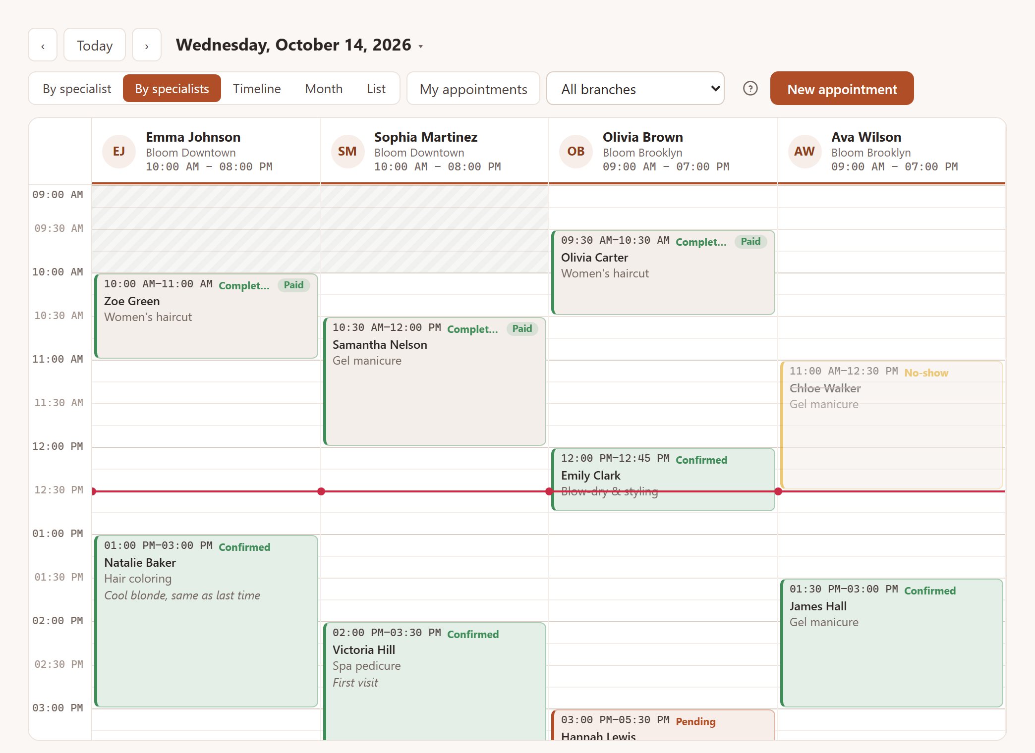 See the whole day at a glance
